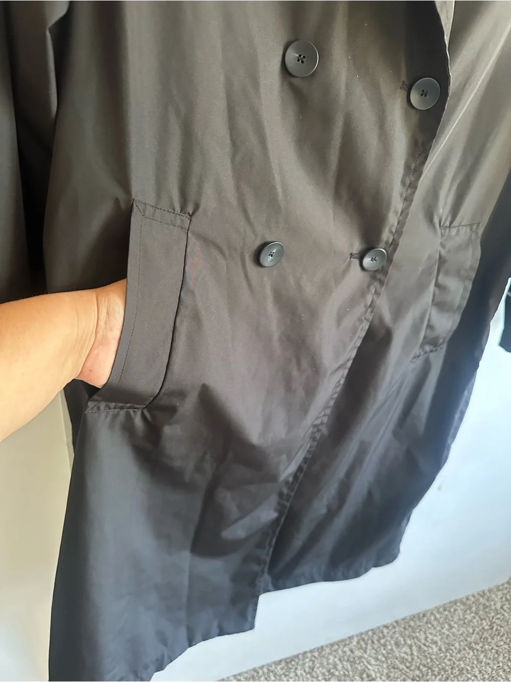 ZARA Black Double-Breasted Trench Coat